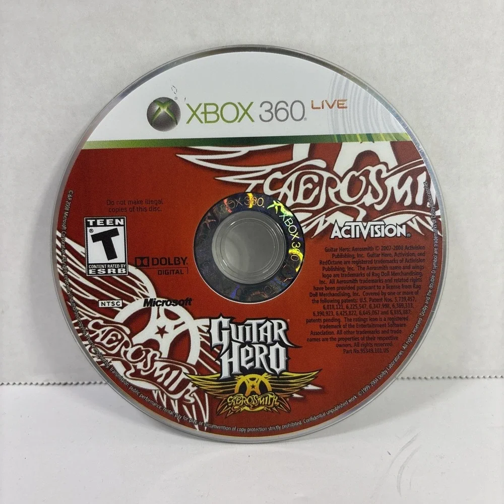 Guitar Hero Aerosmith Microsoft Xbox 360 2008 Disc Only Tested